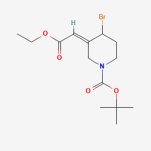 molecular formula C14H22BrNO4 B13864550 4-Bromo-3-(2-ethoxy-2-oxoethylidene)piperidine-1-carboxylic Acid tert-Butyl Ester 