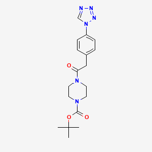 molecular formula C18H24N6O3 B13864554 Tert-butyl 4-[2-[4-(tetrazol-1-yl)phenyl]acetyl]piperazine-1-carboxylate 