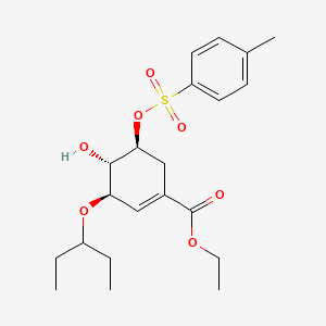 molecular formula C21H30O7S B13864582 (3R,4S,5S)-4-Hydroxy-3-(pentan-3-yloxy)-5-(tosyloxy)cyclohex-1-enecarboxylic Acid 