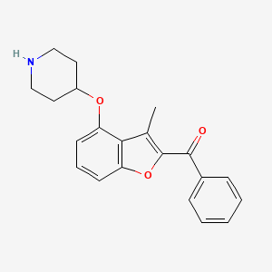 molecular formula C21H21NO3 B13864617 [3-Methyl-4-(4-piperidyloxy)benzofuran-2-yl]-phenyl-methanone 