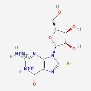 molecular formula C10H12BrN5O5 B13864622 8-Bromoguanosine-13C,15N2 