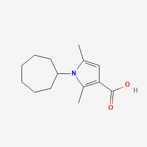 molecular formula C14H21NO2 B13864657 1-Cycloheptyl-2,5-dimethylpyrrole-3-carboxylic acid 