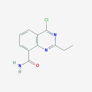 molecular formula C11H10ClN3O B13864677 4-Chloro-2-ethylquinazoline-8-carboxamide 