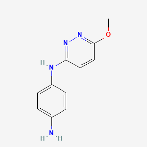 molecular formula C11H12N4O B13864714 4-N-(6-methoxypyridazin-3-yl)benzene-1,4-diamine 