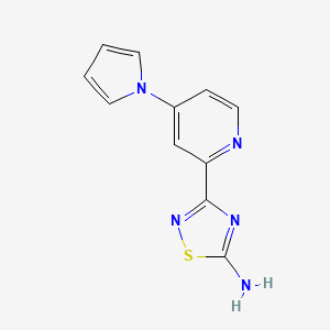 molecular formula C11H9N5S B13864748 3-(4-(1H-pyrrol-1-yl)pyridin-2-yl)-1,2,4-thiadiazol-5-amine 