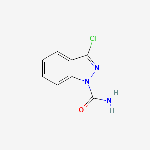 molecular formula C8H6ClN3O B13864815 3-Chloroindazole-1-carboxamide 