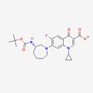 molecular formula C24H30FN3O5 B13864849 (S)-7-(3-((tert-Butoxycarbonyl)amino)azepan-1-yl)-1-cyclopropyl-6-fluoro-4-oxo-1,4-dihydroquinoline-3-carboxylic Acid 