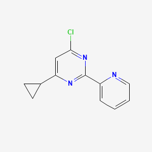 molecular formula C12H10ClN3 B13864850 4-Chloro-6-cyclopropyl-2-pyridin-2-ylpyrimidine 