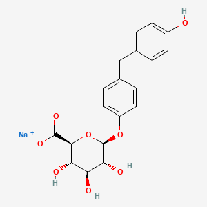 (2S,3S,4S,5R,6S)-3,4,5-Trihydroxy-6-(4-(4-hydroxybenzyl)phenoxy)tetrahydro-2H-pyran-2-carboxylate Sodium Salt