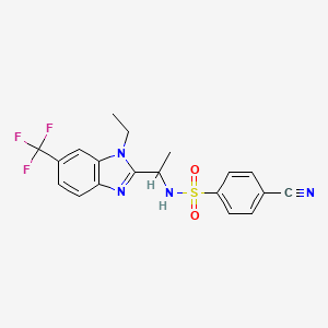 4-cyano-N-[1-[1-ethyl-6-(trifluoromethyl)benzimidazol-2-yl]ethyl]benzenesulfonamide