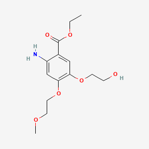 molecular formula C14H21NO6 B13864886 Ethyl 2-Amino-5-(2-hydroxyethoxy)-4-(2-methoxyethoxy)benzoate 