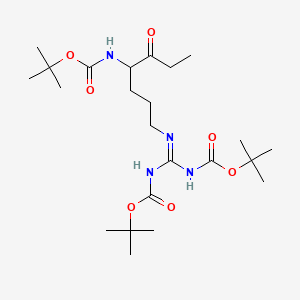 molecular formula C23H42N4O7 B13864917 N-(4-Amino-5-oxoheptyl)guanidine N'-Boc 