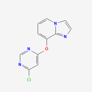 molecular formula C11H7ClN4O B13864934 Imidazo[1,2-a]pyridine,8-[(6-chloro-4-pyrimidinyl)oxy]- 