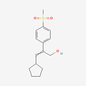 molecular formula C15H20O3S B13864953 3-Cyclopentyl-2-(4-methylsulfonylphenyl)prop-2-en-1-ol 