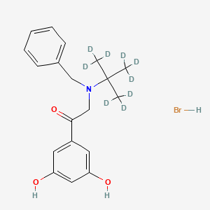 molecular formula C19H24BrNO3 B13864984 1-(3,5-Dihydroxyphenyl)-2-[(1,1-dimethylethyl)(phenylmethyl)amino]ethanone-d9 Hydrobromide 