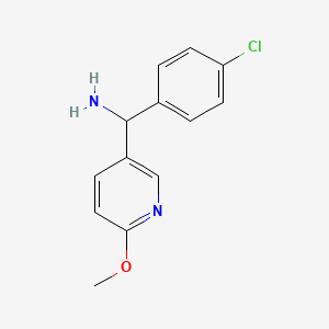 molecular formula C13H13ClN2O B13865084 (4-Chlorophenyl)-(6-methoxypyridin-3-yl)methanamine 