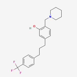 molecular formula C22H26F3NO B13865118 2-(Piperidin-1-ylmethyl)-5-(3-(4-(trifluoromethyl)phenyl)propyl)phenol 