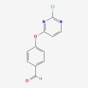 molecular formula C11H7ClN2O2 B1386516 4-[(2-氯嘧啶-4-基)氧基]苯甲醛 CAS No. 1086378-89-3