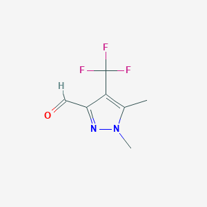 molecular formula C7H7F3N2O B1386519 1,5-Dimethyl-4-(trifluoromethyl)-1H-pyrazole-3-carbaldehyde CAS No. 1216529-33-7