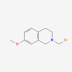 molecular formula C11H14BrNO B13865207 2-(Bromomethyl)-7-methoxy-1,2,3,4-tetrahydroisoquinoline 