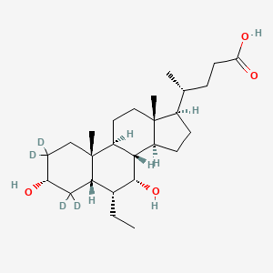 molecular formula C26H44O4 B13865238 (4R)-4-[(3R,5S,6R,7R,8S,9S,10S,13R,14S,17R)-2,2,4,4-tetradeuterio-6-ethyl-3,7-dihydroxy-10,13-dimethyl-3,5,6,7,8,9,11,12,14,15,16,17-dodecahydro-1H-cyclopenta[a]phenanthren-17-yl]pentanoic acid 