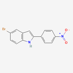 molecular formula C14H9BrN2O2 B13865243 5-bromo-2-(4-nitrophenyl)-1H-indole 