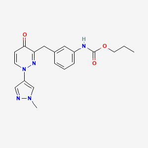 molecular formula C19H21N5O3 B13865281 propyl N-[3-[[1-(1-methylpyrazol-4-yl)-4-oxopyridazin-3-yl]methyl]phenyl]carbamate 