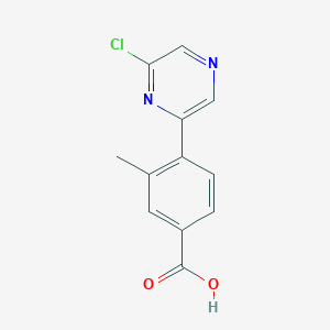 molecular formula C12H9ClN2O2 B1386554 4-(6-Chloropyrazin-2-yl)-3-methylbenzoic acid CAS No. 1020718-71-1