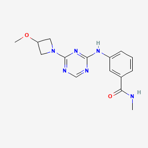 3-[[4-(3-methoxyazetidin-1-yl)-1,3,5-triazin-2-yl]amino]-N-methylbenzamide