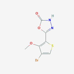 molecular formula C7H5BrN2O3S B1386559 5-(4-Bromo-3-methoxythien-2-yl)-1,3,4-oxadiazol-2(3H)-one CAS No. 1086376-33-1