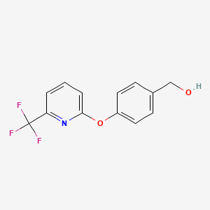 molecular formula C13H10F3NO2 B1386560 (4-{[6-(Trifluoromethyl)pyridin-2-yl]oxy}phenyl)methanol CAS No. 1086376-61-5
