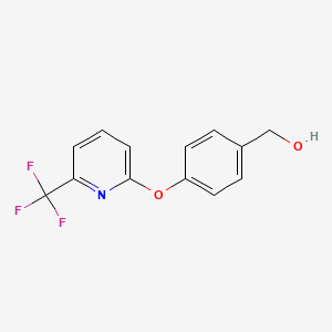 molecular formula C13H10F3NO2 B1386560 (4-{[6-(Trifluormethyl)pyridin-2-yl]oxy}phenyl)methanol CAS No. 1086376-61-5