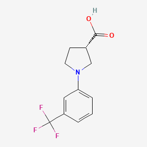 molecular formula C12H12F3NO2 B1386561 (3S)-1-[3-(trifluoromethyl)phenyl]pyrrolidine-3-carboxylic acid CAS No. 1086375-01-0