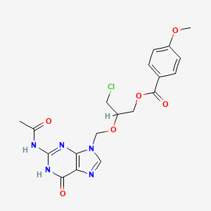 2'-Monodehydroxy-2'-chloro Ganciclovir-N-acetylmono-O-p-methoxybenzoate