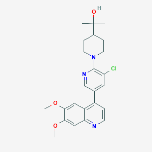 2-[1-[3-Chloro-5-(6,7-dimethoxyquinolin-4-yl)pyridin-2-yl]piperidin-4-yl]propan-2-ol