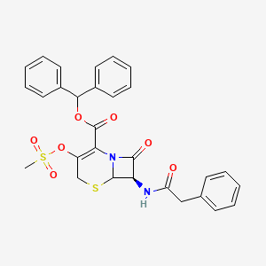 (7R)-Benzhydryl 3-((methylsulfonyl)oxy)-8-oxo-7-(2-phenylacetamido)-5-thia-1-azabicyclo[4.2.0]oct-2-ene-2-carboxylate