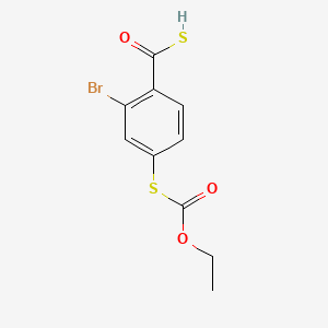 molecular formula C10H9BrO3S2 B13865904 2-bromo-4-ethoxycarbonylsulfanylbenzenecarbothioic S-acid 