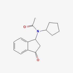 N-cyclopentyl-N-(3-oxo-1,2-dihydroinden-1-yl)acetamide