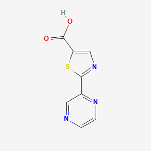 molecular formula C8H5N3O2S B1386618 2-(Pyrazin-2-yl)-1,3-thiazole-5-carboxylic acid CAS No. 1014630-94-4