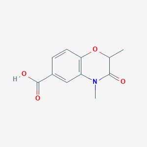molecular formula C11H11NO4 B1386625 2,4-dimethyl-3-oxo-3,4-dihydro-2H-1,4-benzoxazine-6-carboxylic acid CAS No. 1092352-74-3