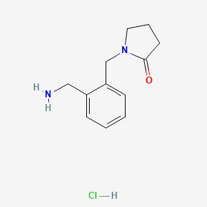 molecular formula C12H17ClN2O B1386628 1-[2-(Aminomethyl)benzyl]pyrrolidin-2-one hydrochloride CAS No. 1172953-70-6