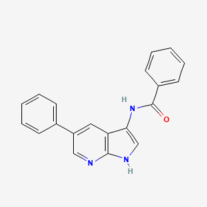 B13866281 N-(5-phenyl-1H-pyrrolo[2,3-b]pyridin-3-yl)benzamide CAS No. 507462-25-1