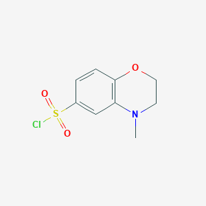 molecular formula C9H10ClNO3S B1386643 4-methyl-3,4-dihydro-2H-1,4-benzoxazine-6-sulfonyl chloride CAS No. 892948-94-6