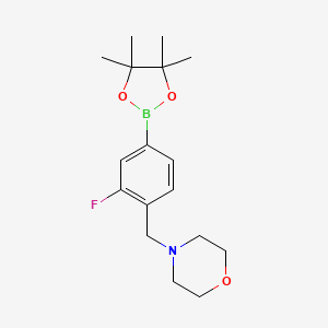 molecular formula C17H25BFNO3 B1386644 4-(2-Fluoro-4-(4,4,5,5-tetramethyl-1,3,2-dioxaborolan-2-yl)benzyl)morpholine CAS No. 1073354-74-1