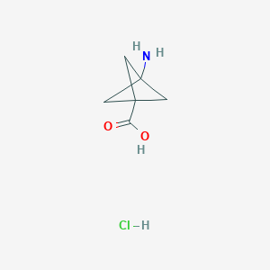 molecular formula C6H10ClNO2 B1386652 3-Aminobicyclo[1.1.1]pentane-1-carboxylic acid hydrochloride CAS No. 1172097-47-0