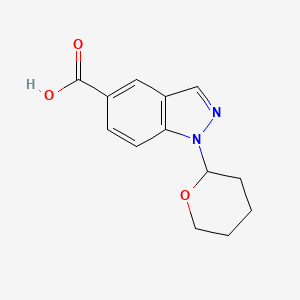 molecular formula C13H14N2O3 B1386664 1-(四氢-2H-吡喃-2-基)-1H-吲唑-5-羧酸 CAS No. 1000576-28-2