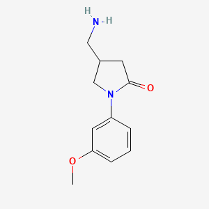 molecular formula C12H16N2O2 B1386676 4-Aminomethyl-1-(3-methoxy-phenyl)-pyrrolidin-2-one CAS No. 1082279-12-6