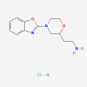 molecular formula C13H18ClN3O2 B1386704 2-[4-(1,3-Benzoxazol-2-YL)morpholin-2-YL]-ethanamine hydrochloride CAS No. 1158772-65-6