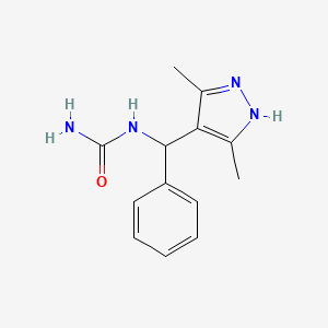 molecular formula C13H16N4O B1386705 [(3,5-二甲基-1H-吡唑-4-基)(苯基)甲基]脲 CAS No. 1187557-14-7