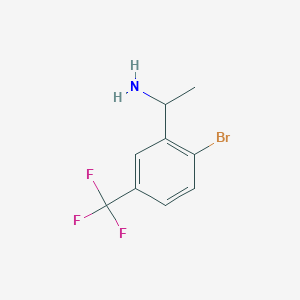 molecular formula C9H9BrF3N B1386723 1-[2-Brom-5-(trifluormethyl)phenyl]ethan-1-amin CAS No. 1020989-57-4